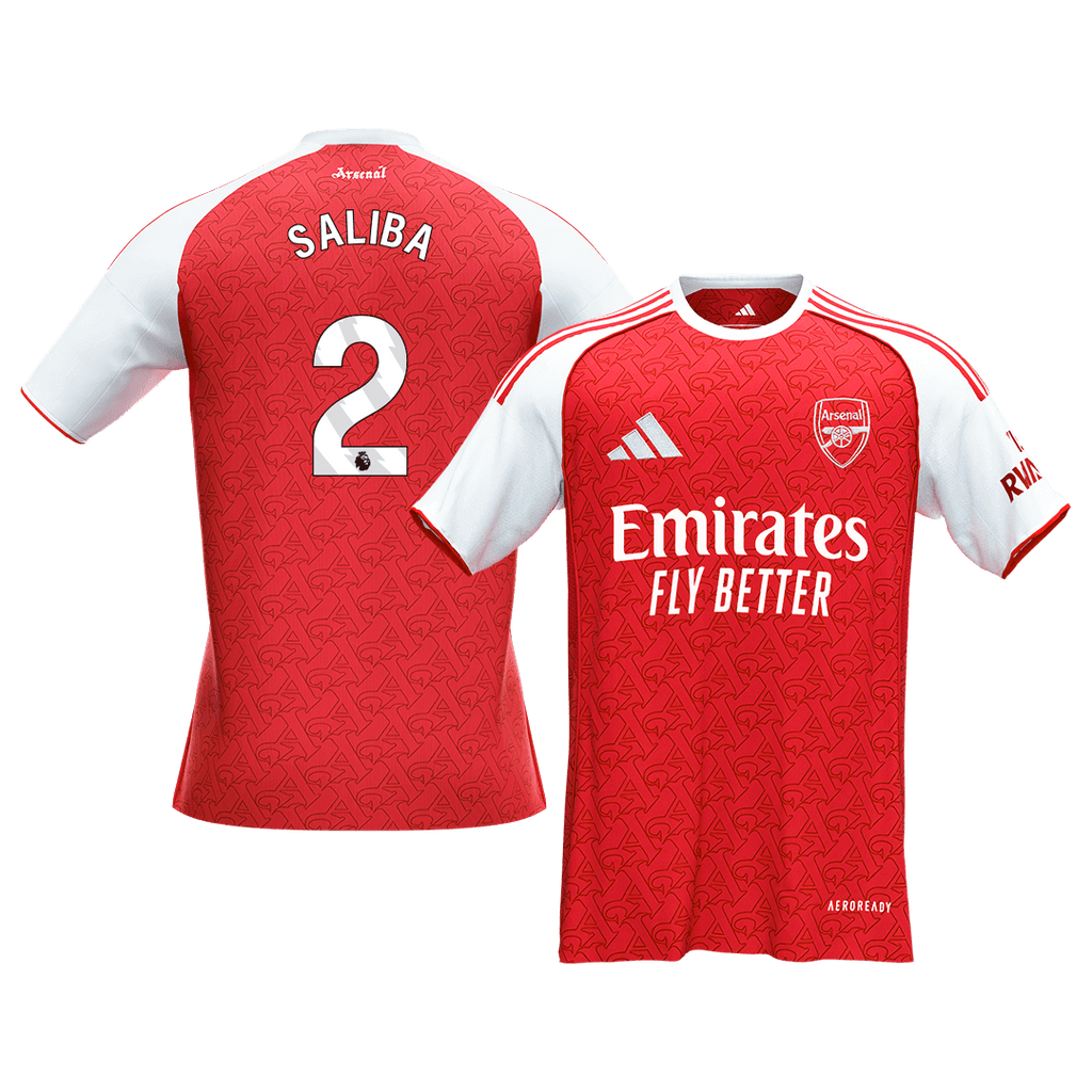 SALIBA #2 Arsenal Domicile Maillot 2025/26 Rouge - Super