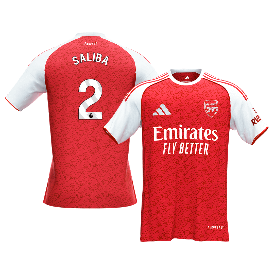 SALIBA #2 Arsenal Domicile Maillot 2025/26 Rouge - Super
