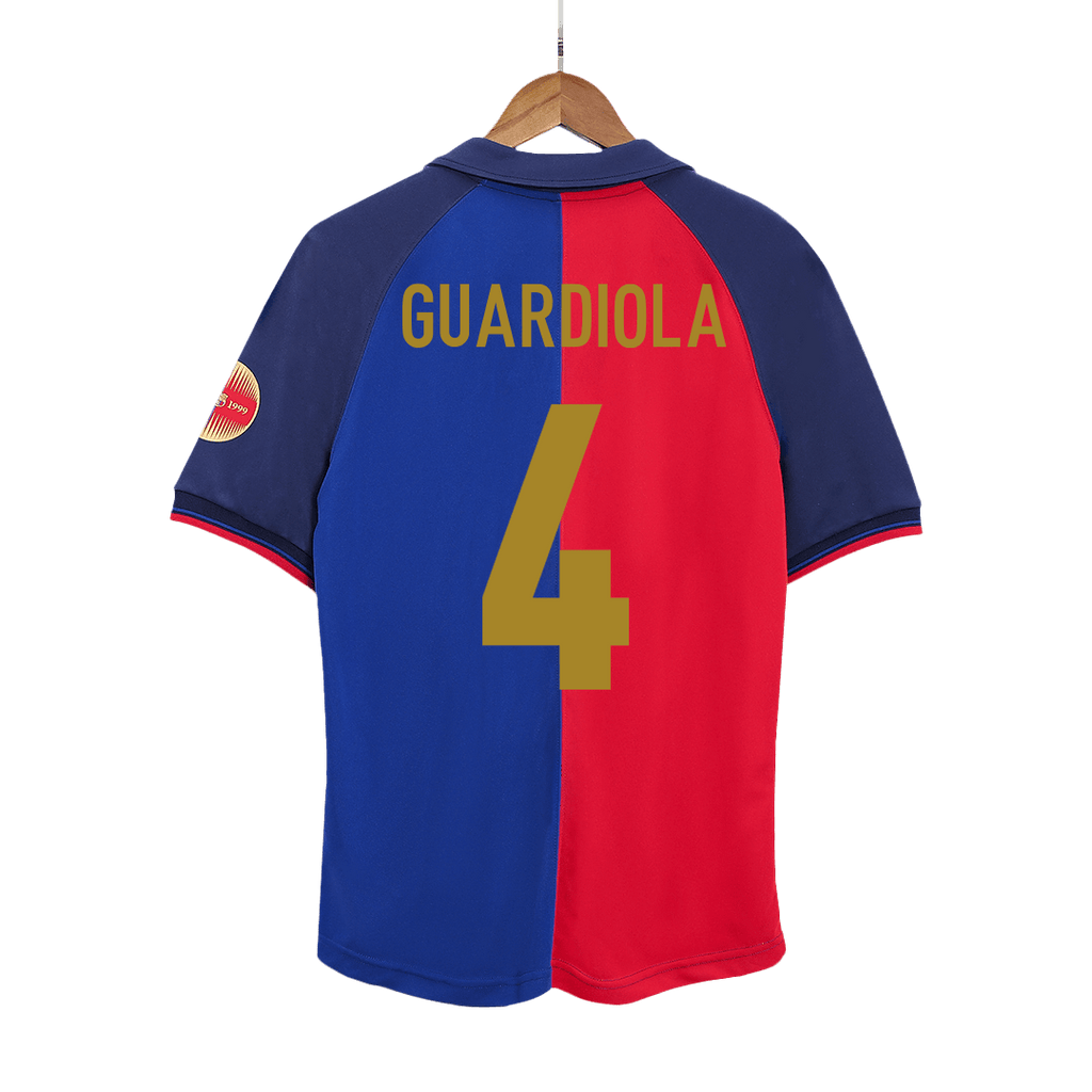 GUARDIOLA #4 Retro Barcelona Domicile Maillot 1999/00-100th Anniversaire