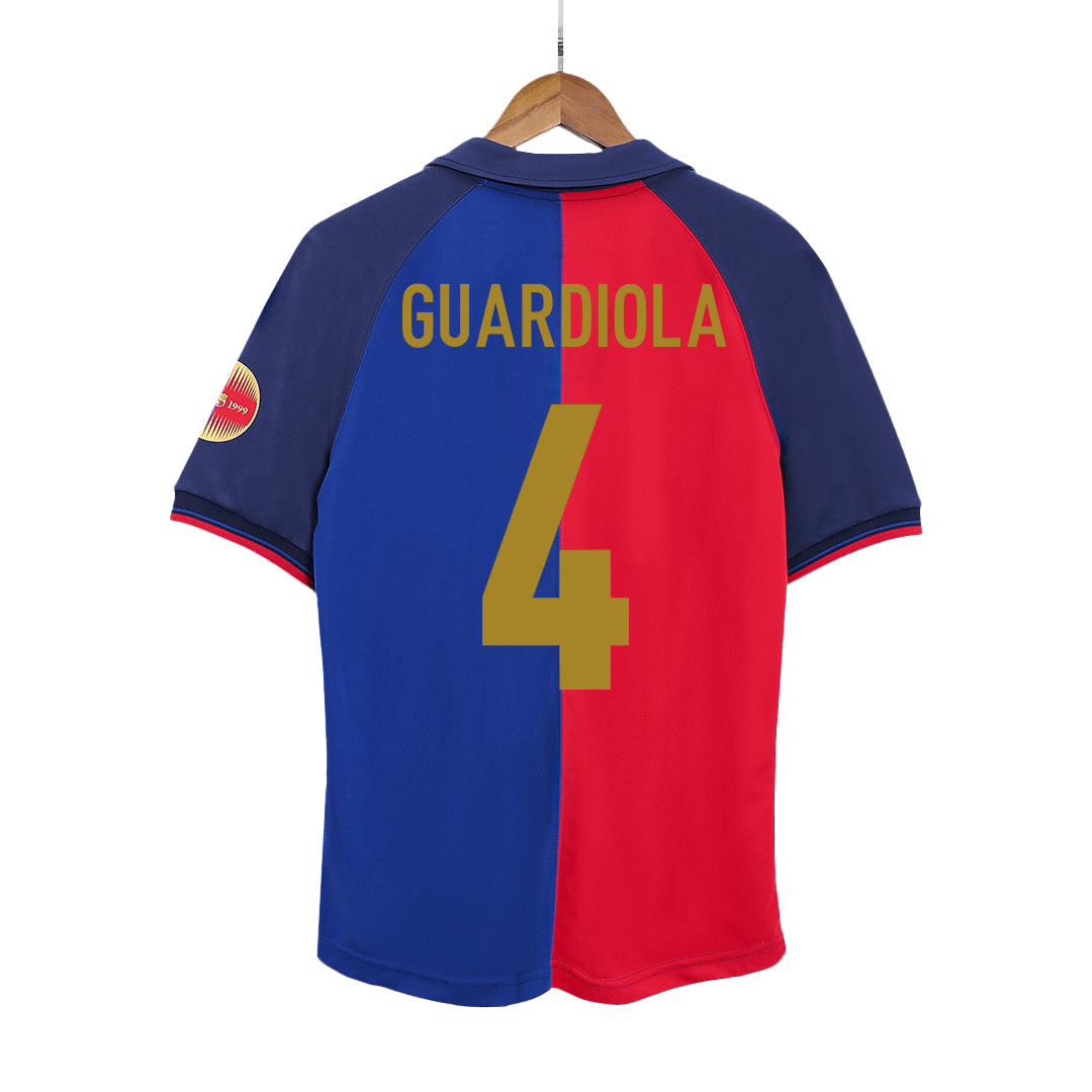 GUARDIOLA #4 Retro Barcelona Domicile Maillot 1999/00-100th Anniversaire