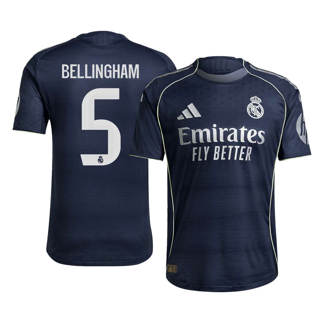 BELLINGHAM #5 Real Madrid Extérieur Maillot 2025/26 Authentique