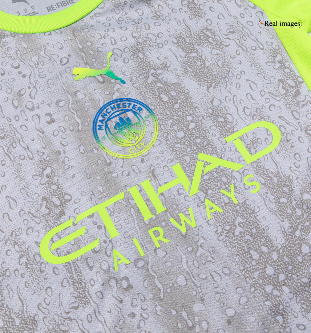 Manchester City Third Maillot Kit 2025/26 Enfant Gris