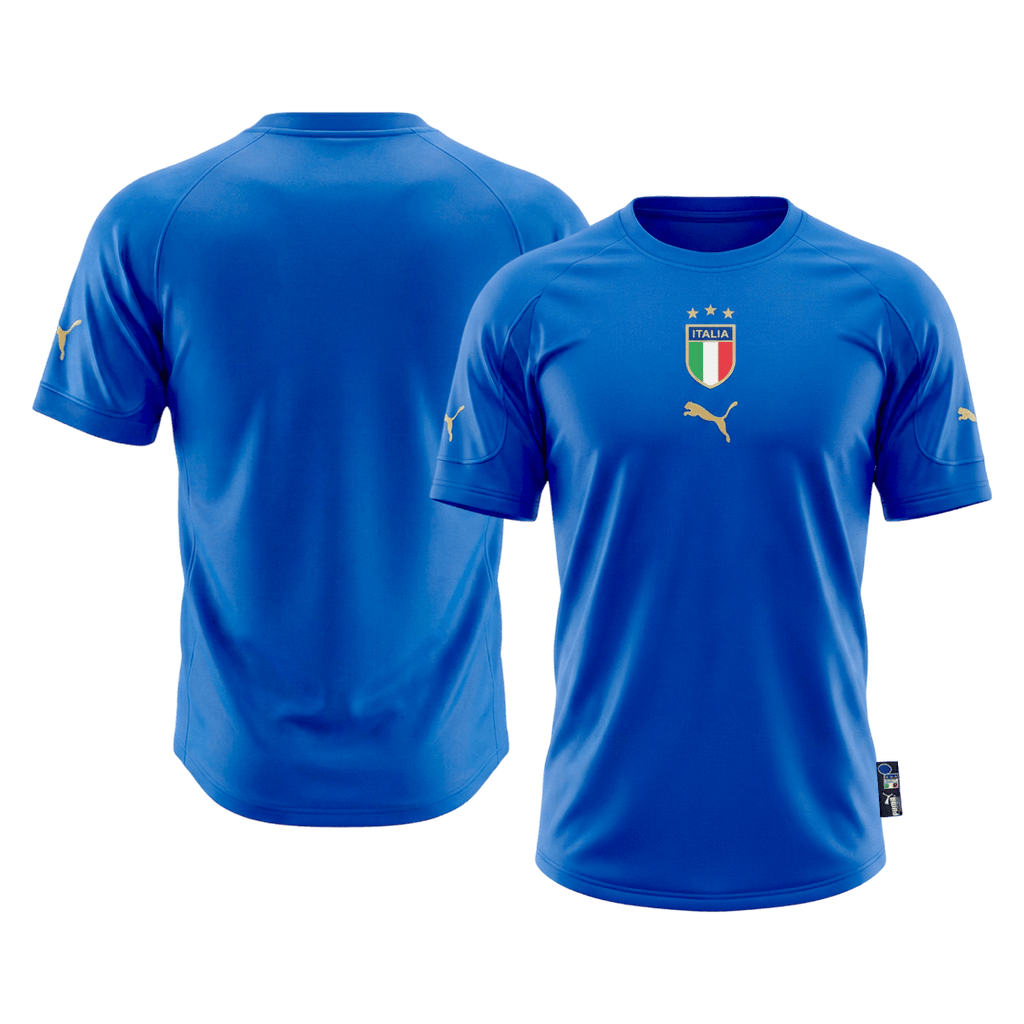Retro Italie Domicile Maillot 2004 Bleu