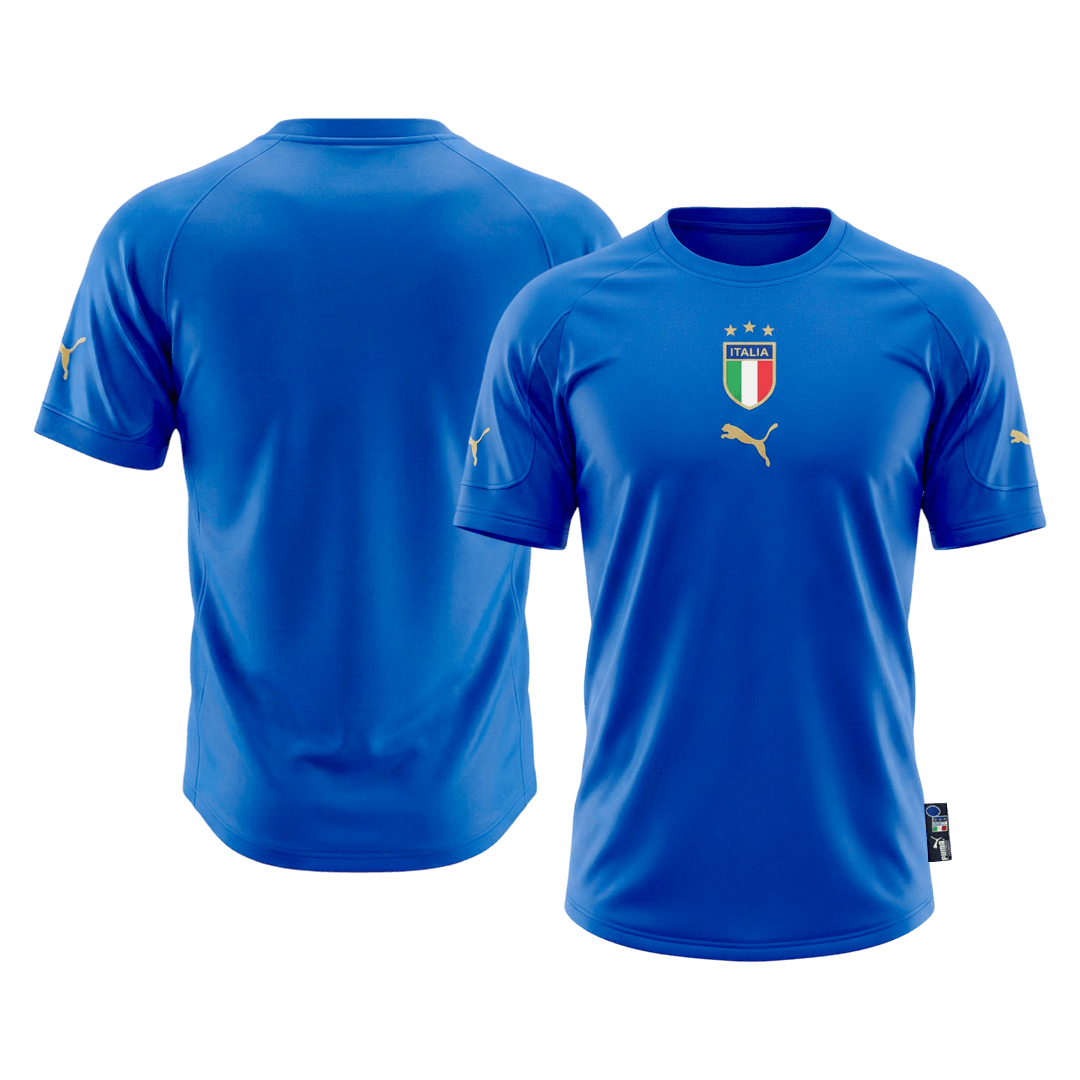 Retro Italie Domicile Maillot 2004 Bleu