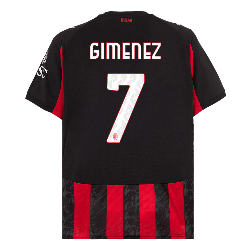 GIMENEZ #7 Milan AC Domicile Maillot 2025/26 Grande Taille