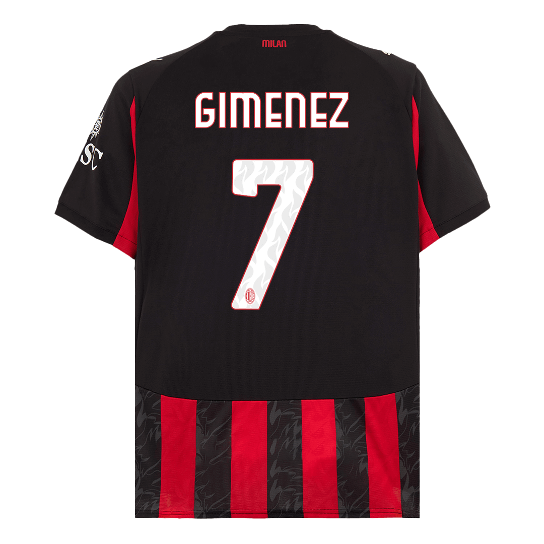 GIMENEZ #7 Milan AC Domicile Maillot 2025/26 Grande Taille