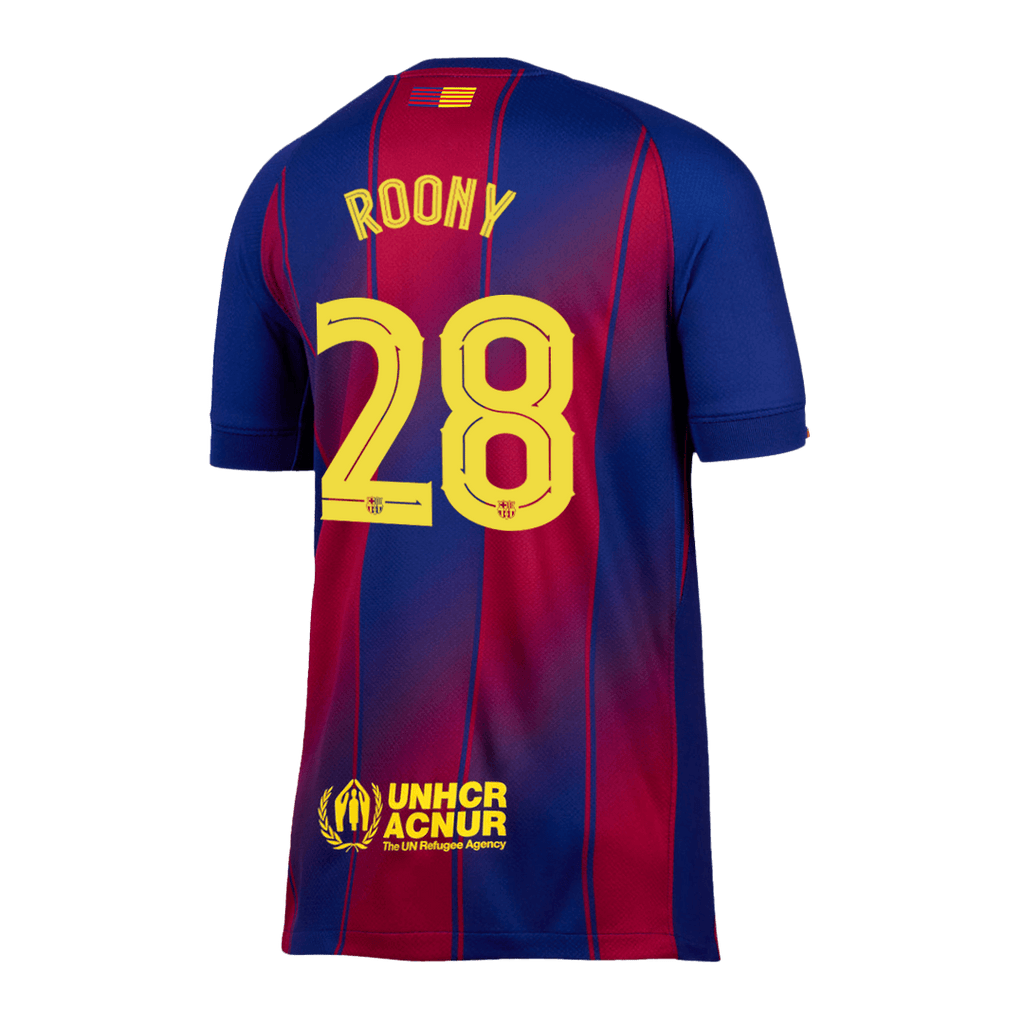 ROONY #28 Barcelone Domicile Maillot 2025/26 Rouge et Bleu - UCL - Super