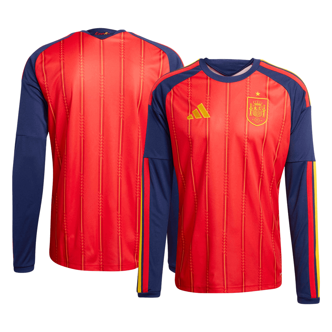 Espagne Domicile Maillot Manches Longues - Coupe du Monde 2026 Rouge