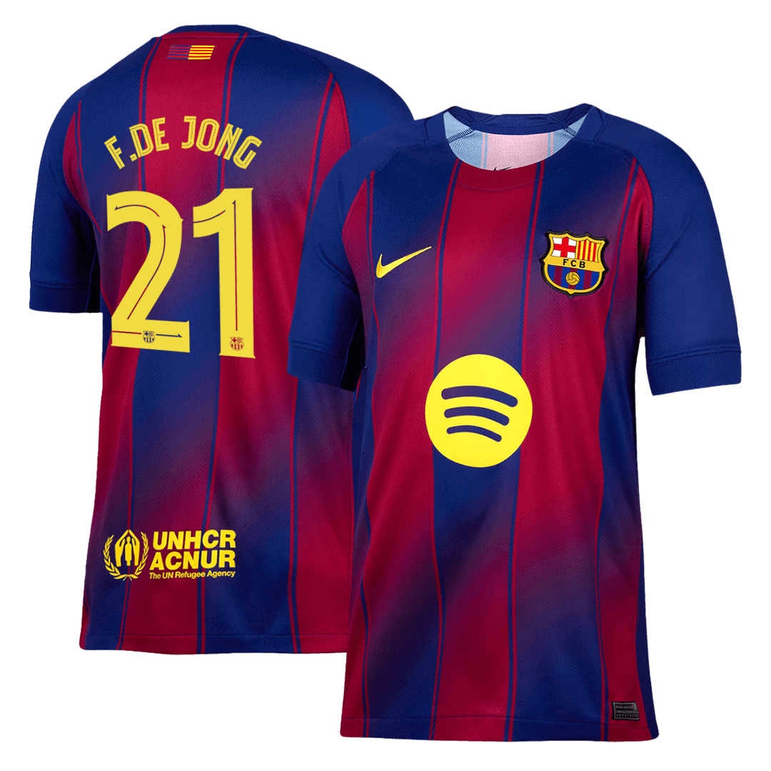 F.DE JONG #21 Barcelone Domicile Maillot 2025/26 - UCL