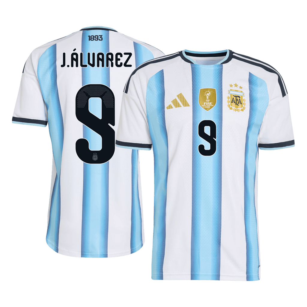 J.ÁLVAREZ #9 Argentine Domicile Maillot Coupe du Monde 2026 Blue&White Joueur