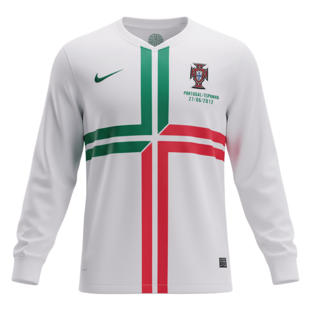 Retro Portugal Extérieur Maillot Manches Longues 2012 Blanc