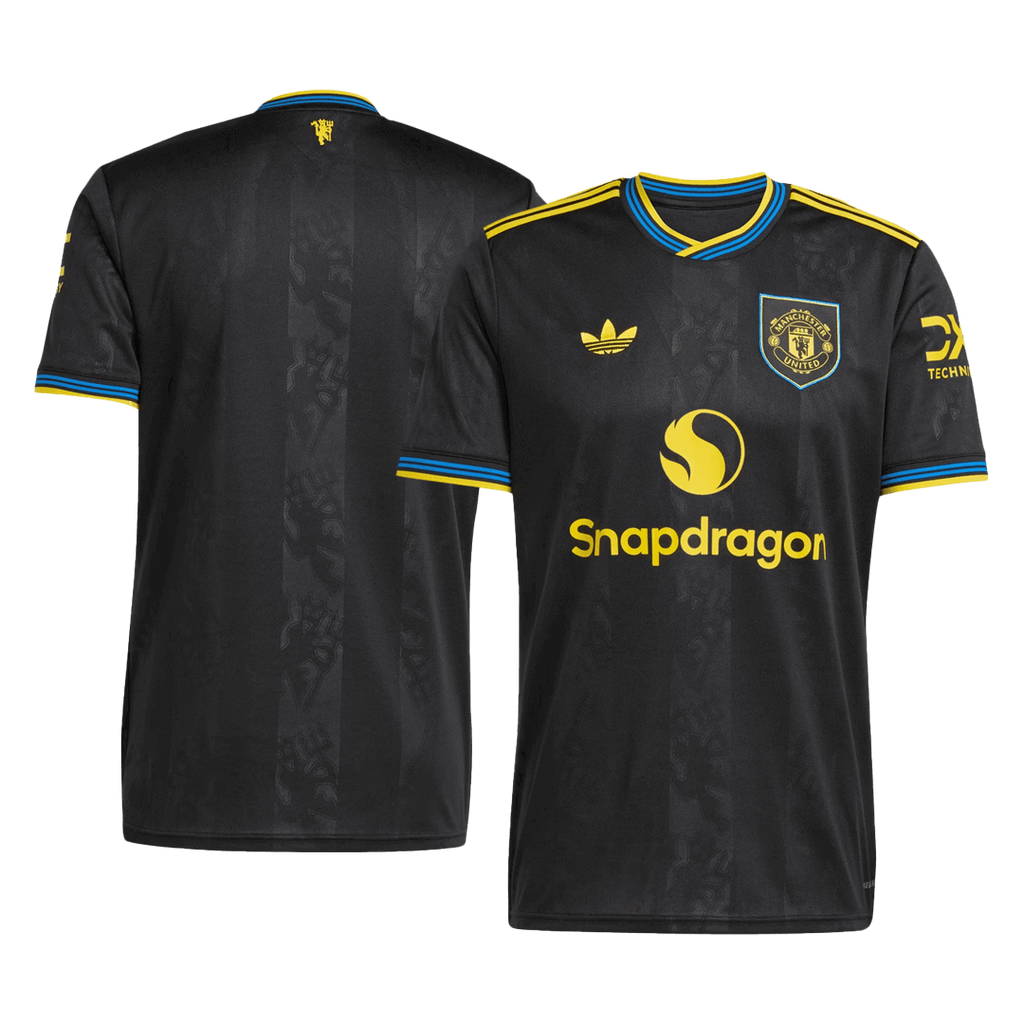 Manchester United Third Maillot 2025/26 Noir Grande Taille