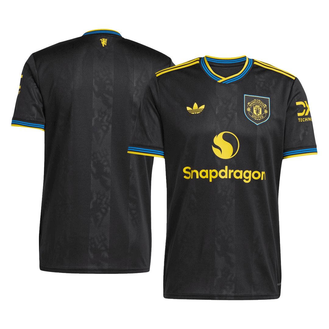 Manchester United Third Maillot 2025/26 Noir Grande Taille