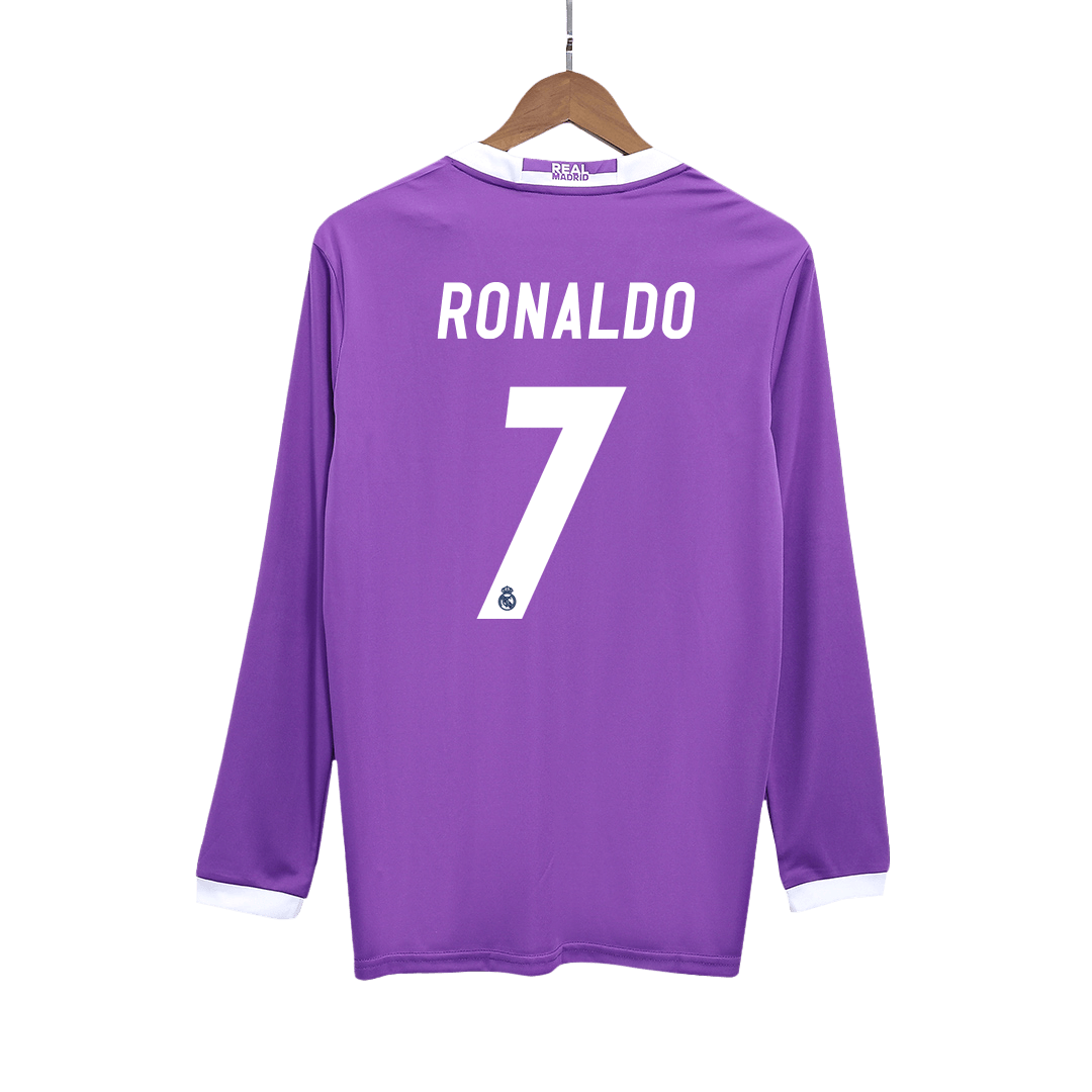 RONALDO #7 Retro Real Madrid Extérieur Maillot Manches Longues 2016/17