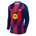 Barcelone Domicile Maillot Manches Longues 2025/26 Rouge et Bleu Grande Taille