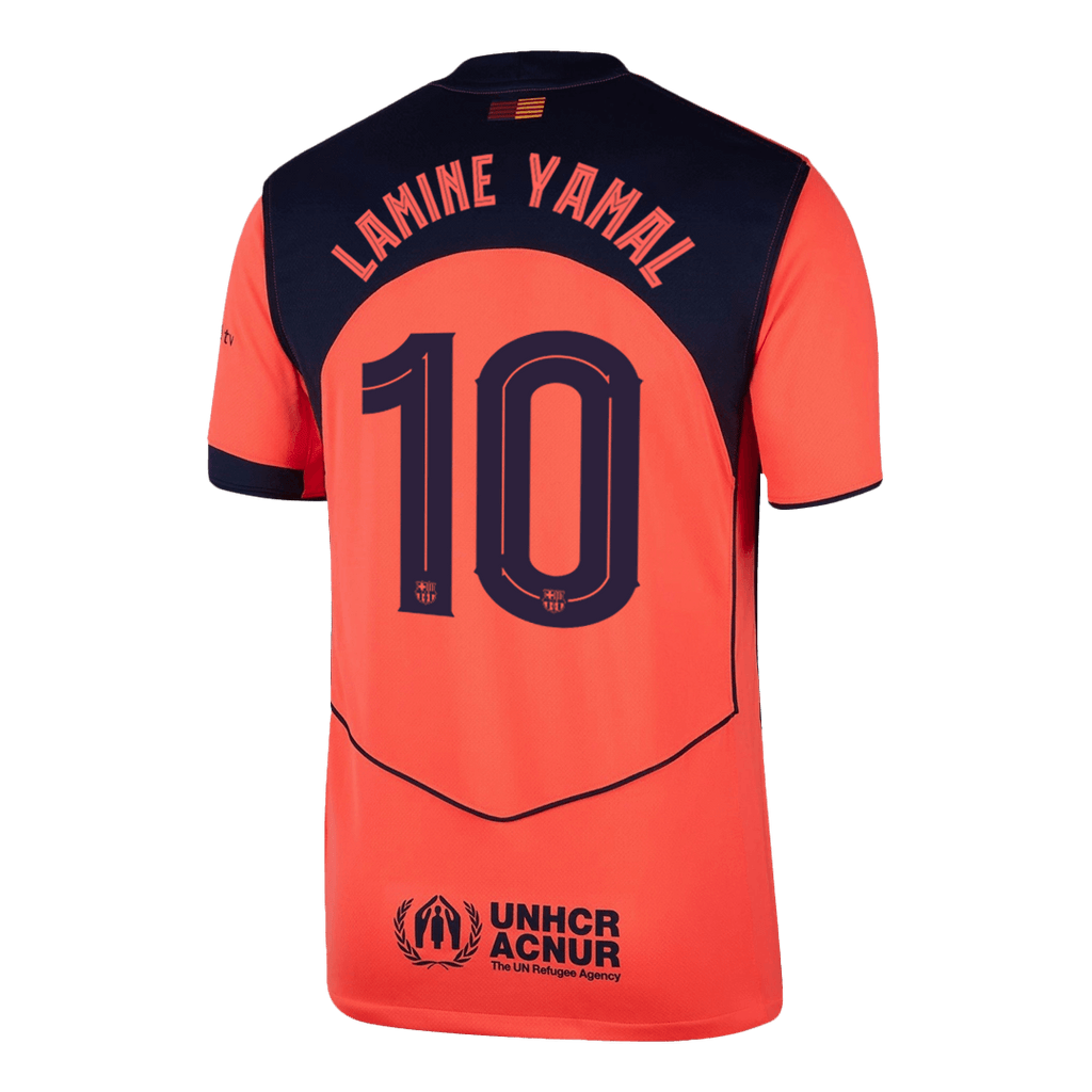 LAMINE YAMAL #10 Barcelone Third Maillot 2025/26 Orange - UCL
