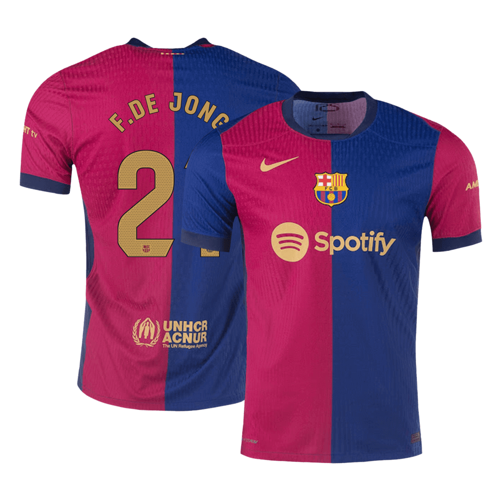 F.DE JONG #21 Barcelone Domicile Maillot 2024/25 Authentique