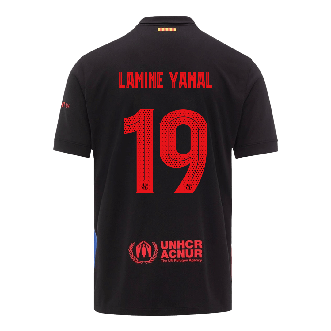 LAMINE YAMAL #19 Barcelone Extérieur Maillot 2024/25 - UCL (Spotify Logo Without Text)