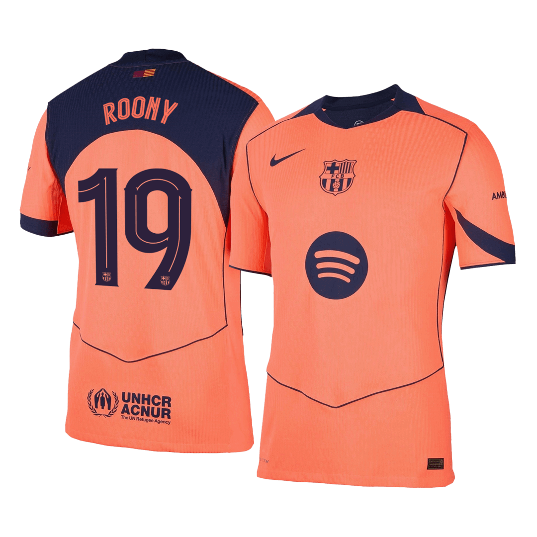 ROONY #19 Barcelone Third Maillot 2025/26 Orange Authentique - UCL