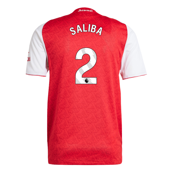 SALIBA #2 Arsenal Domicile Maillot 2025/26 Rouge Authentique