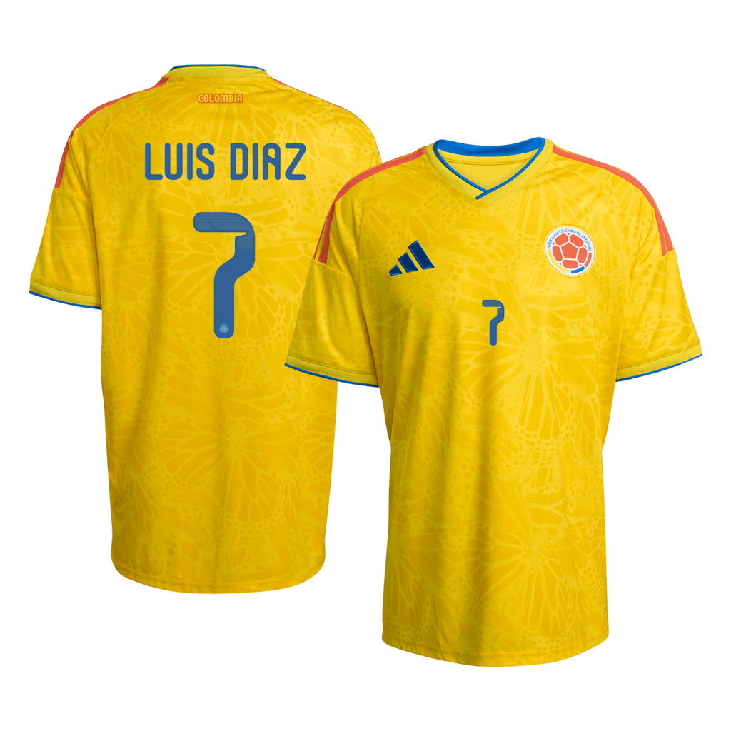 LUIS DíAZ #7 Colombie Domicile Maillot Coupe du Monde 2026 Jaune