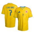 LUIS DíAZ #7 Colombie Domicile Maillot Coupe du Monde 2026 Jaune