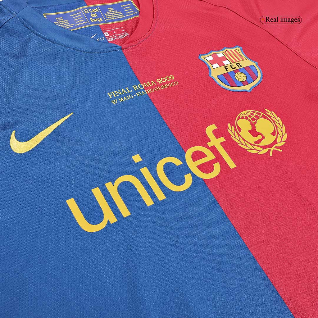 Retro MESSI #30 Barcelone Domicile Maillot Manches Longues 2008/09 - UCL Final