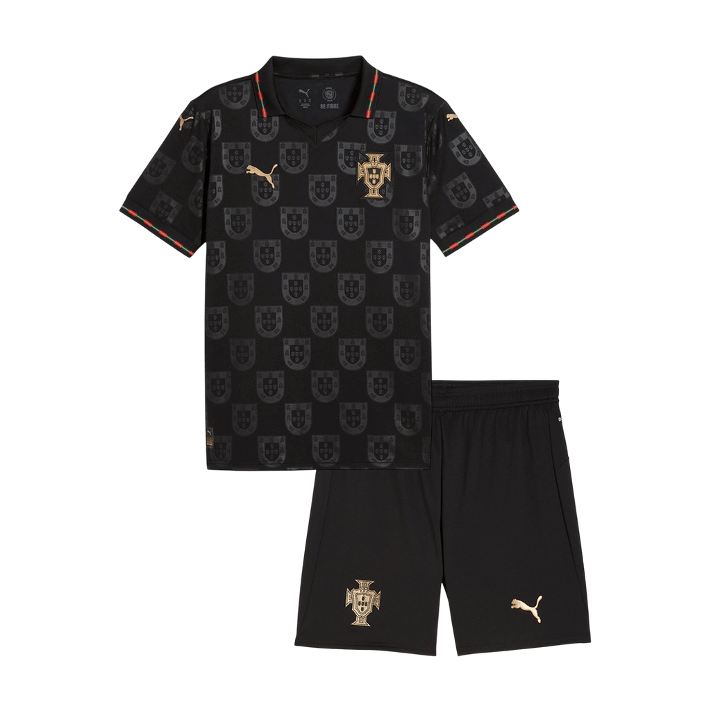 Portugal Maillot Kit Coupe du Monde 2026 Enfant Noir