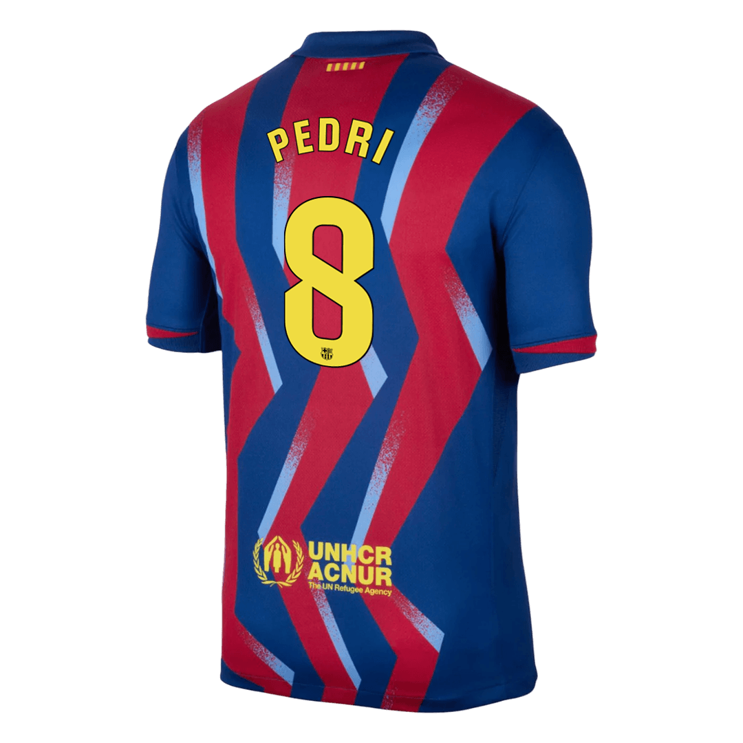 PEDRI #8 Barcelone Fourth Maillot 2025/26 Rouge&Bleu