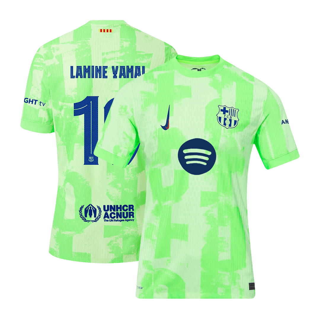 LAMINE YAMAL #19 Barcelone Third Maillot 2024/25 Authentique - UCL(Spotify Logo Without Text)