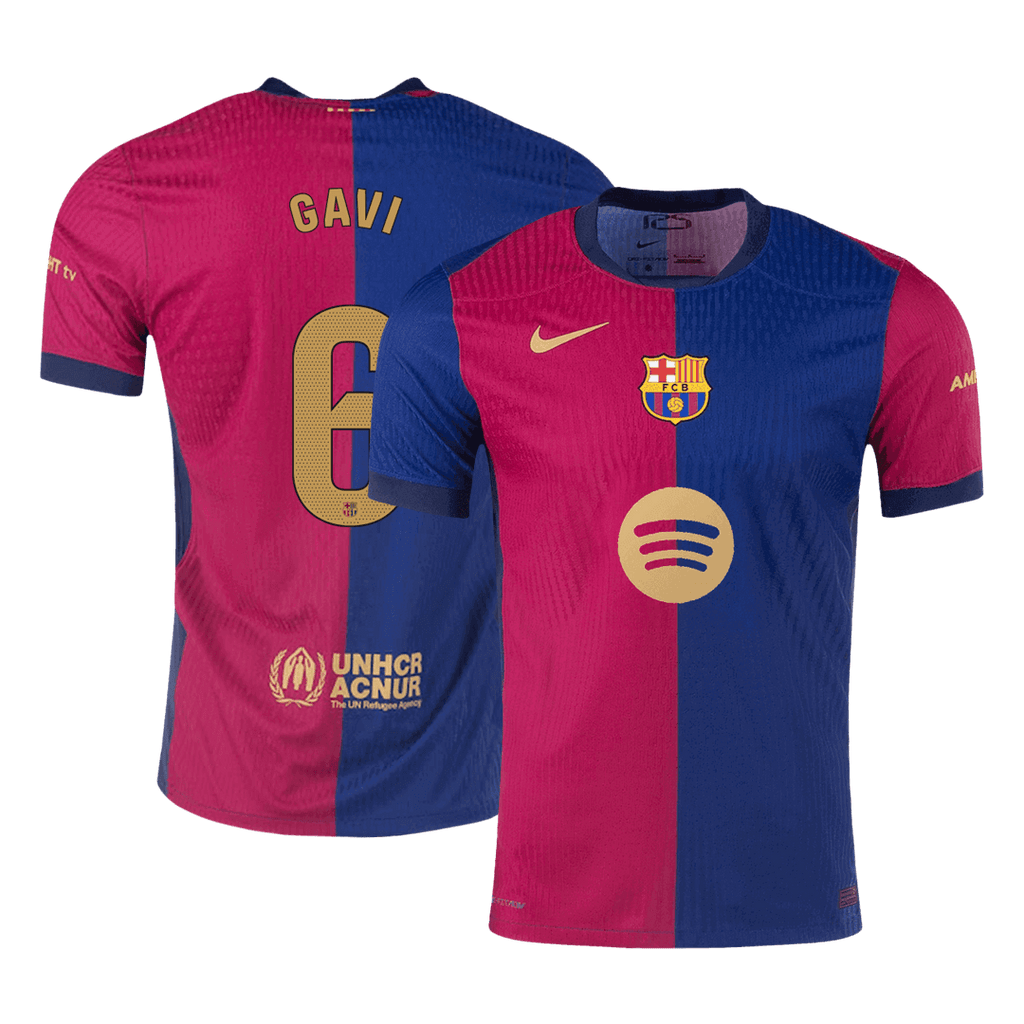 GAVI #6 Barcelone Domicile Maillot 2024/25 Authentique - Spotify Logo Without Text