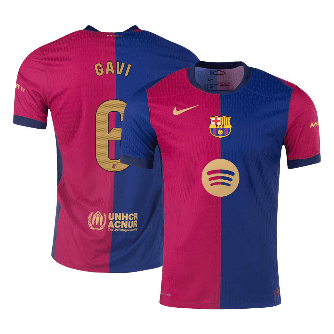 GAVI #6 Barcelone Domicile Maillot 2024/25 Authentique - Spotify Logo Without Text