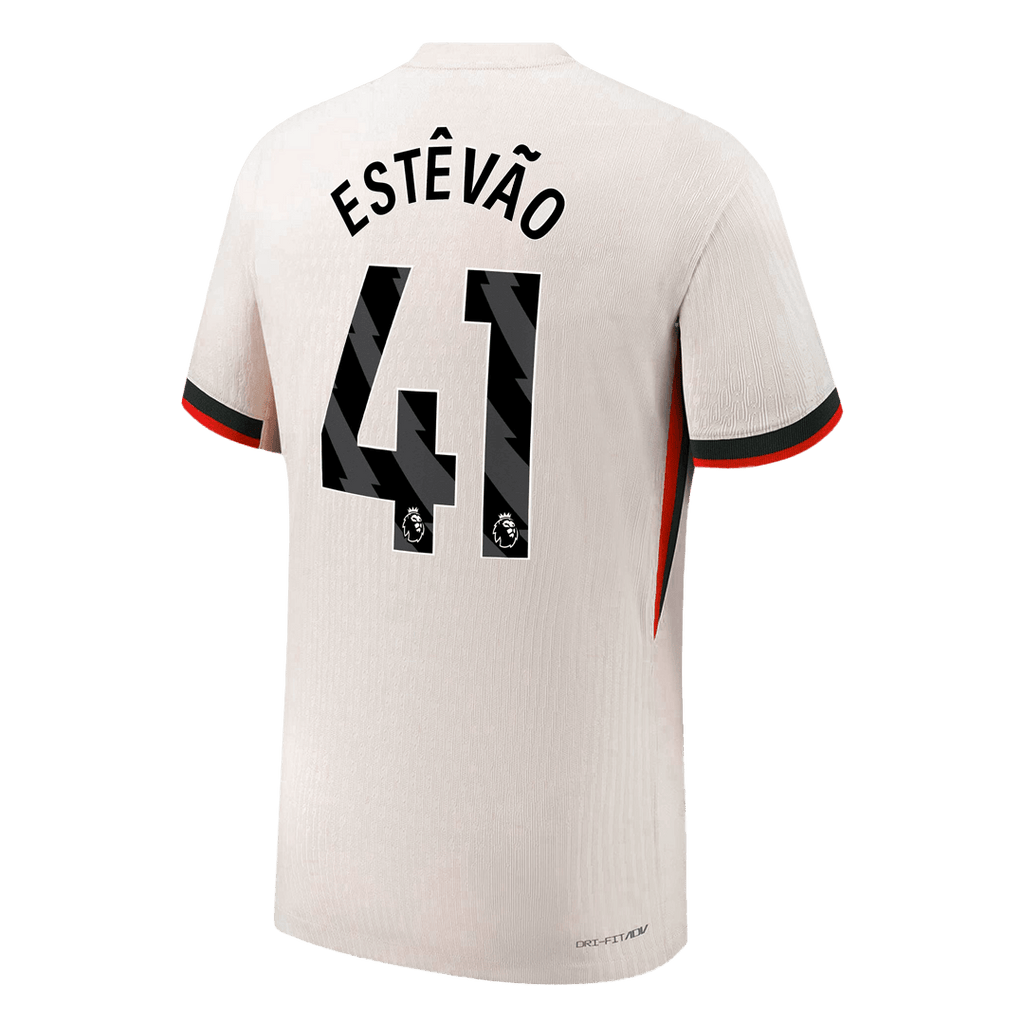 ESTÊVÃO #41 Chelsea Extérieur Maillot 2025/26 Blanc Authentique