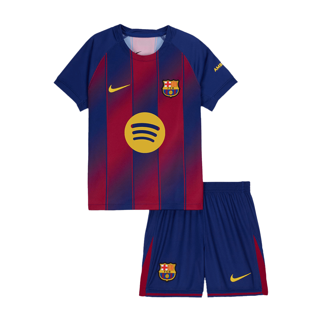 Barcelone Domicile Maillot Kit 2025/26 Enfant