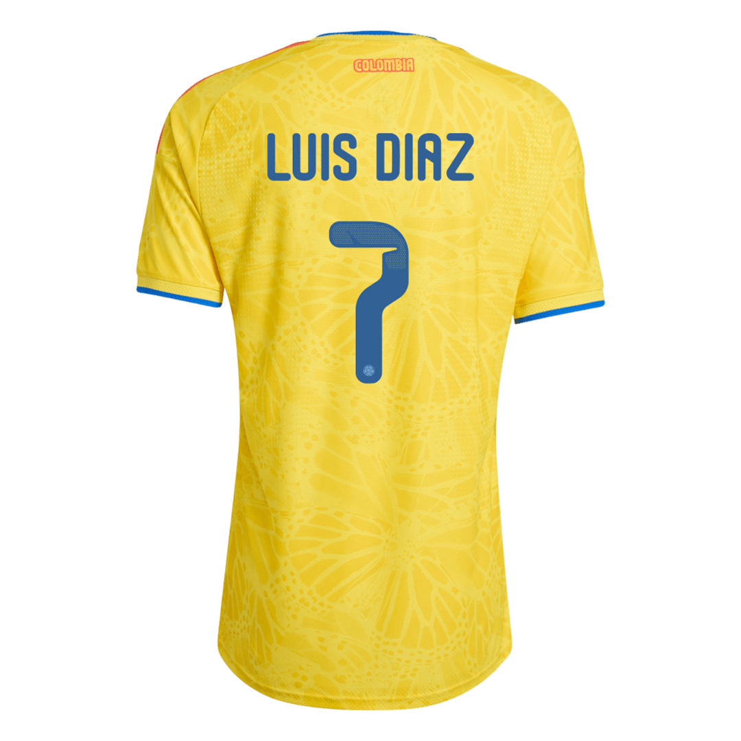 LUIS DíAZ #7 Colombie Domicile Maillot Coupe du Monde 2026 Jaune Joueur