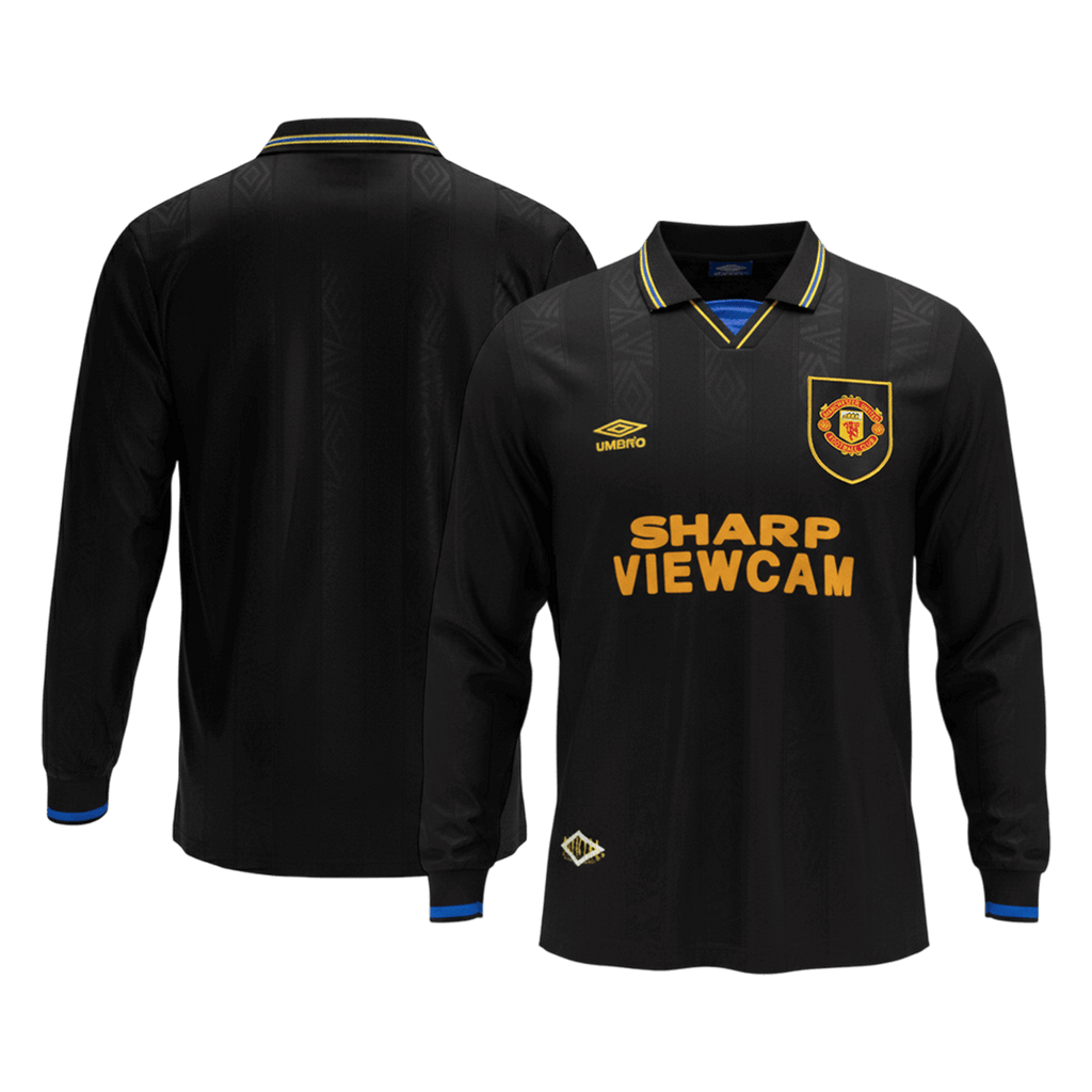 Retro Manchester United Extérieur Maillot Manches Longues 1993/94 Noir