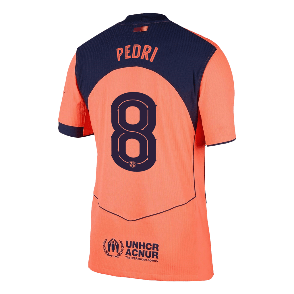 PEDRI #8 Barcelone Third Maillot 2025/26 Orange Authentique - UCL