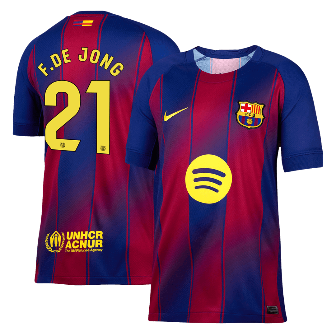 F.DE JONG #21 Barcelone Domicile Maillot 2025/26