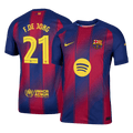 F.DE JONG #21 Barcelone Domicile Maillot 2025/26 Authentique - UCL
