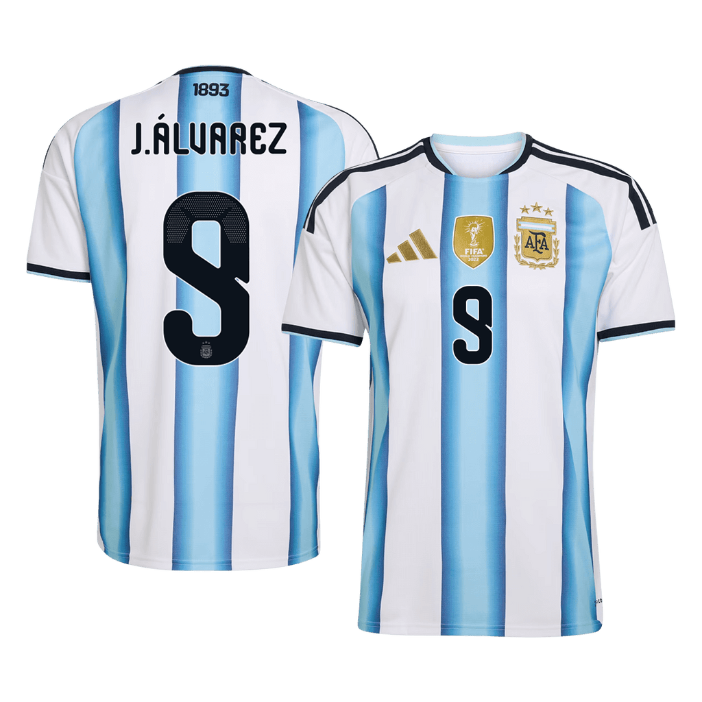 J.ÁLVAREZ #9 Argentine Domicile Maillot Coupe du Monde 2026 Blue&White