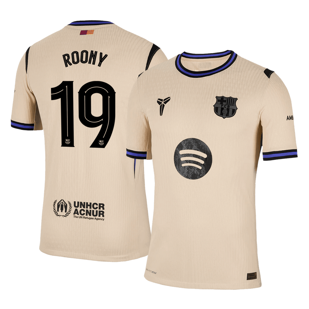 ROONY #19 Barcelone Extérieur Maillot 2025/26 Jaune Joueur - UCL