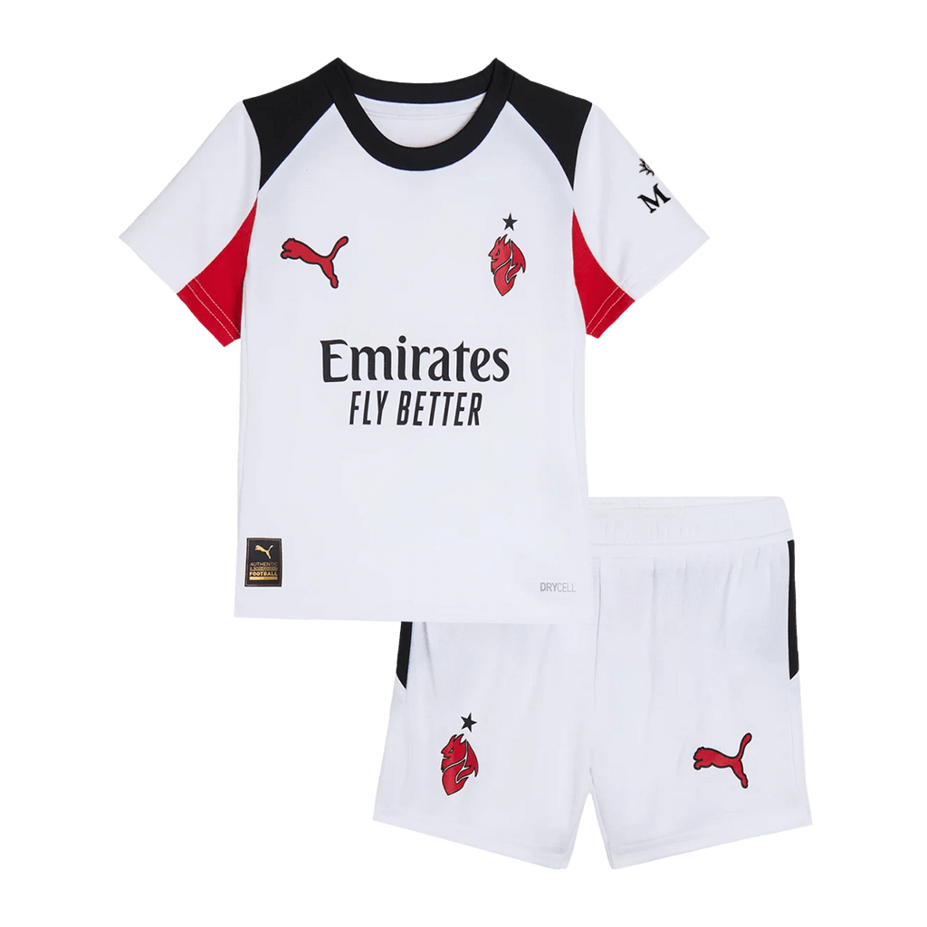AC Milan Extérieur Maillot Kit 2025/26 Enfant Blanc