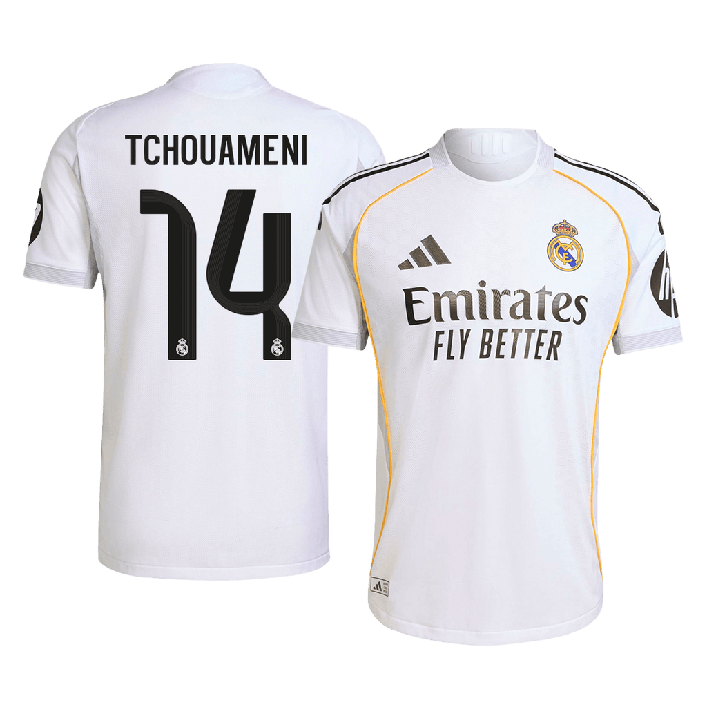 TCHOUAMENI #14 Real Madrid Domicile Maillot 2025/26 Blanc Authentique