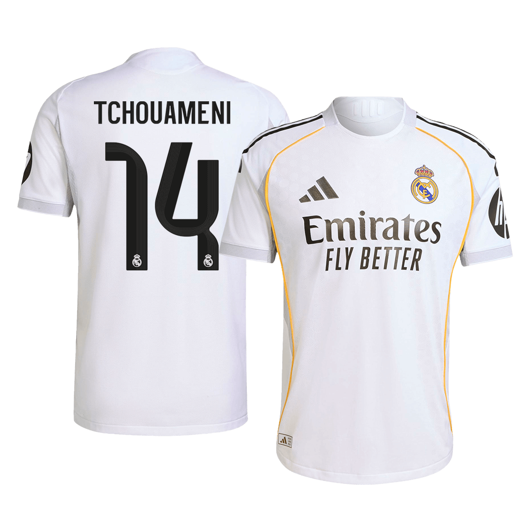 TCHOUAMENI #14 Real Madrid Domicile Maillot 2025/26 Blanc Authentique