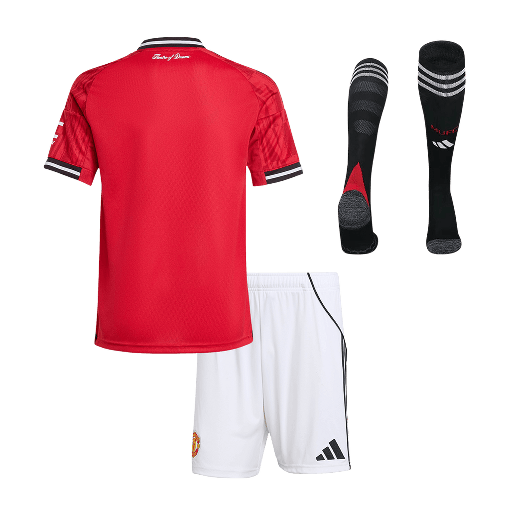 Manchester United Domicile Maillot Kit 2025/26 Junior Rouge