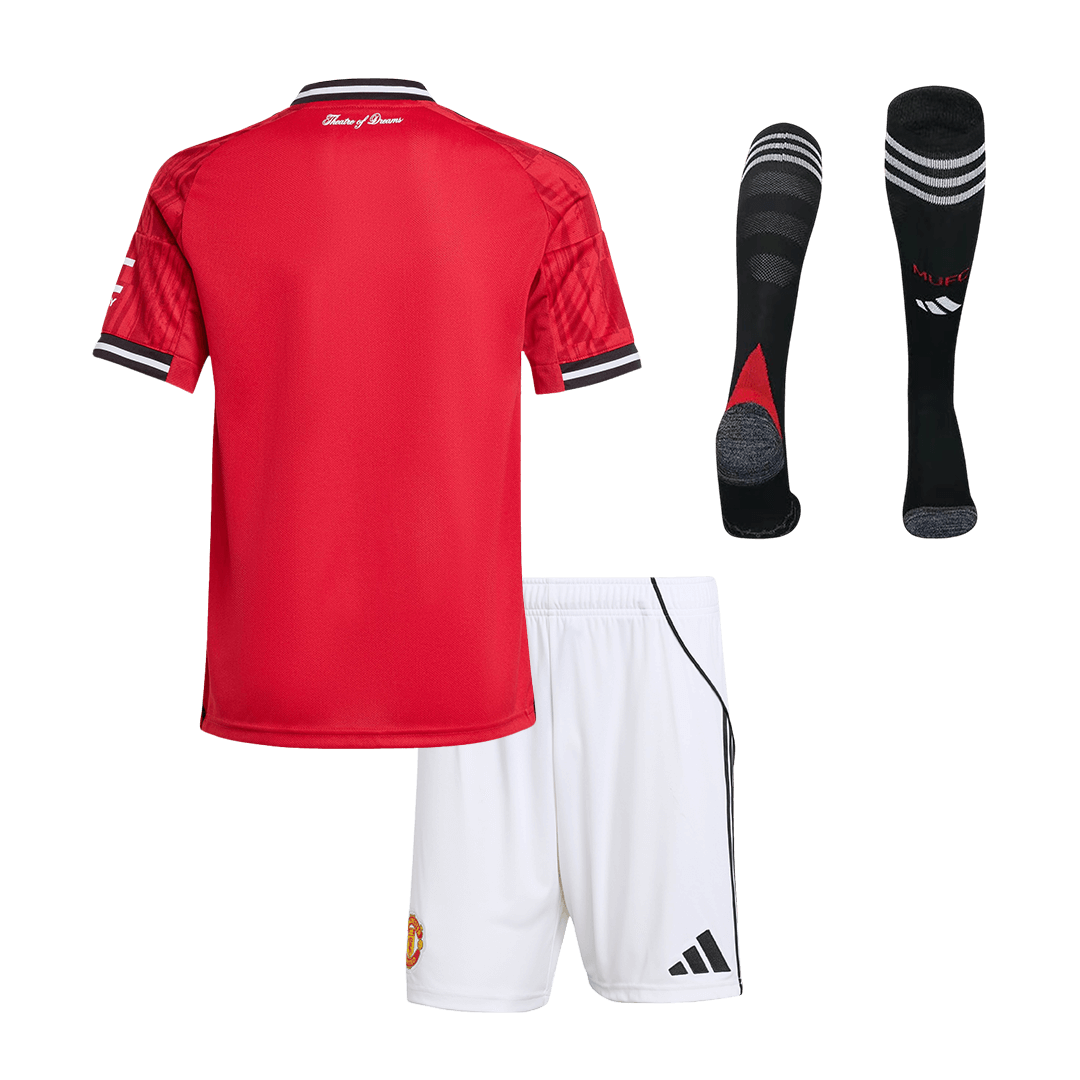 Manchester United Domicile Maillot Kit 2025/26 Junior Rouge