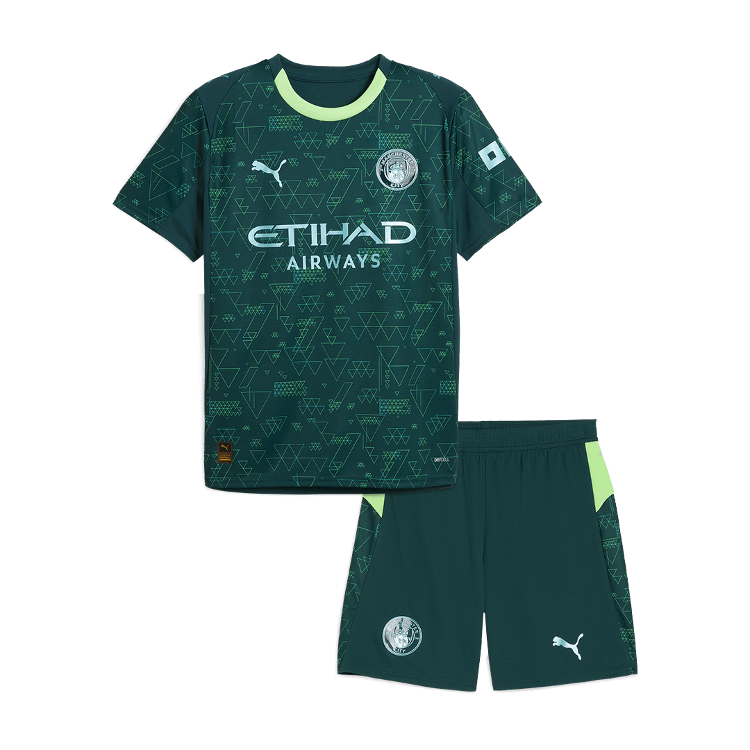 Manchester City Maillot Kit 2025/26 Junior Vert