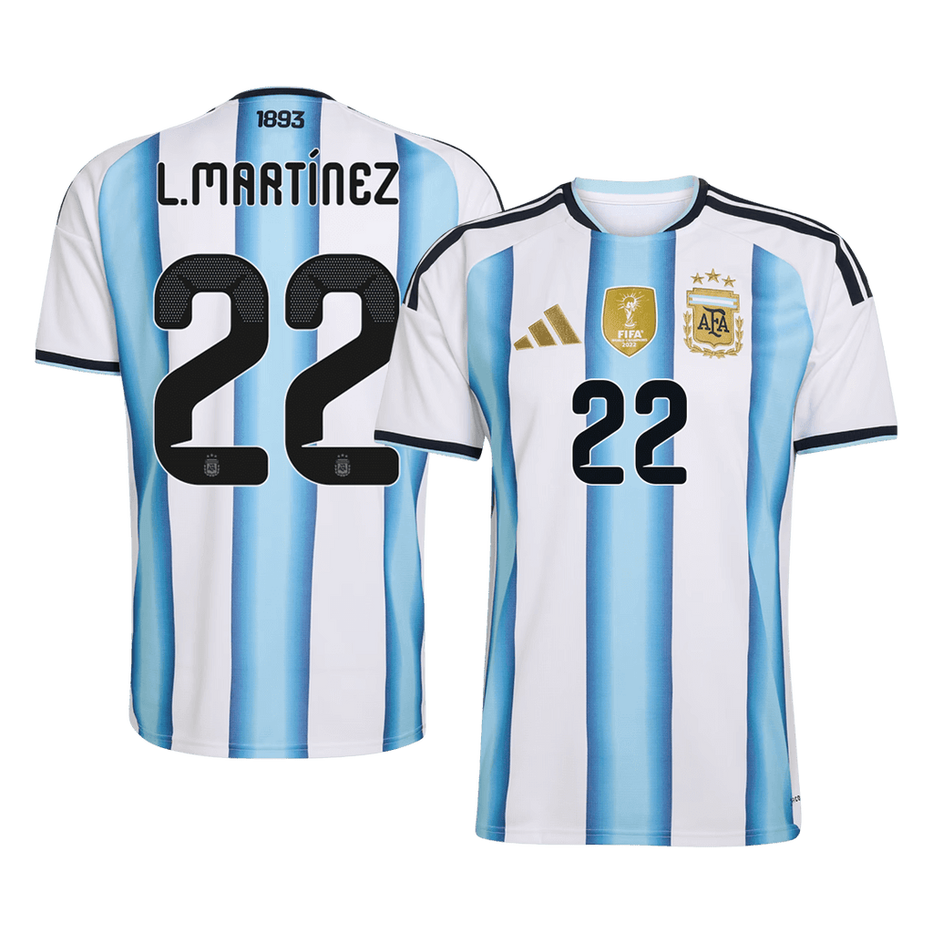 L.MARTÍNEZ #22 Argentine Domicile Maillot Coupe du Monde 2026 Blue&White