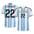L.MARTÍNEZ #22 Argentine Domicile Maillot Coupe du Monde 2026 Blue&White