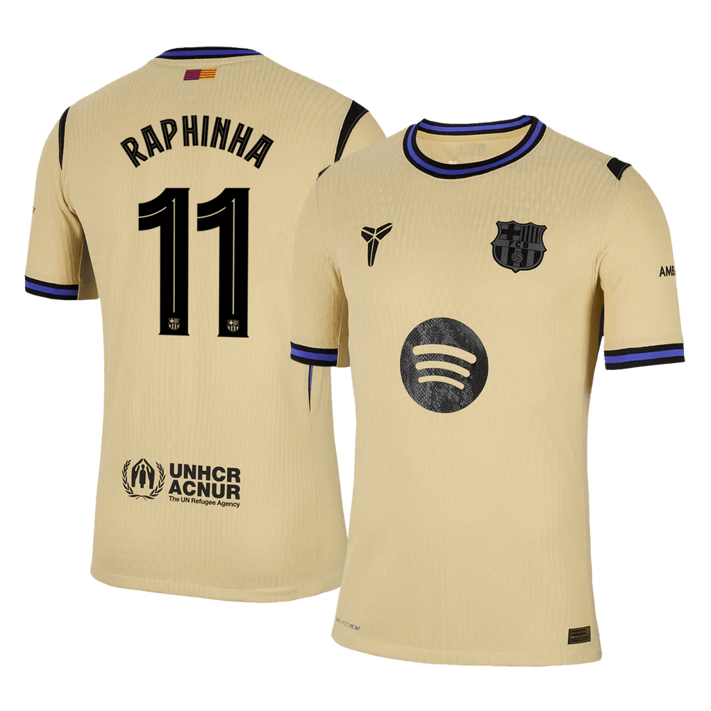 RAPHINHA #11 Barcelone Extérieur Maillot 2025/26 Authentique - UCL